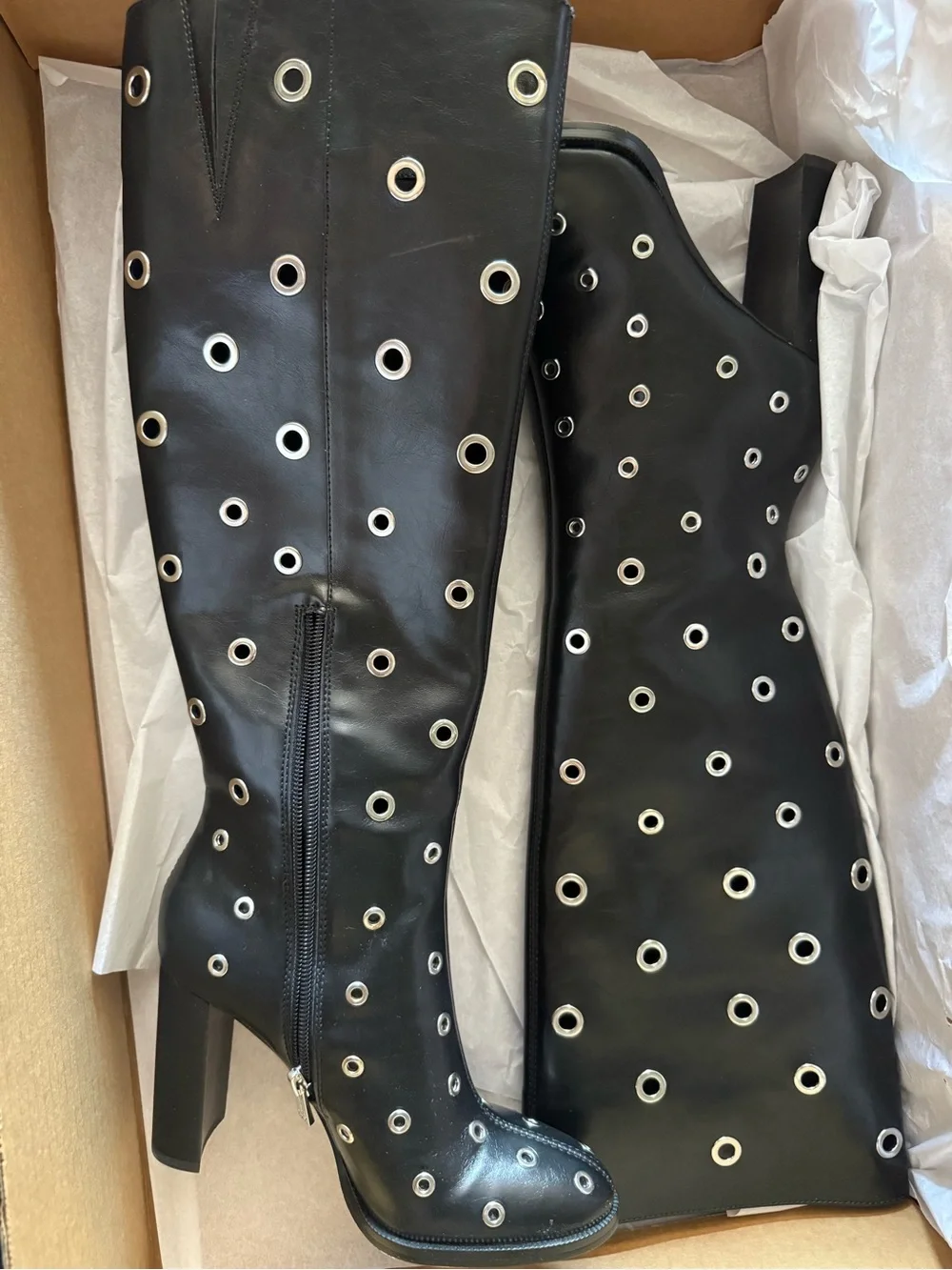 (NWT) Jessica Simpson Black Grommet-Detail Knee-High Women's Boot